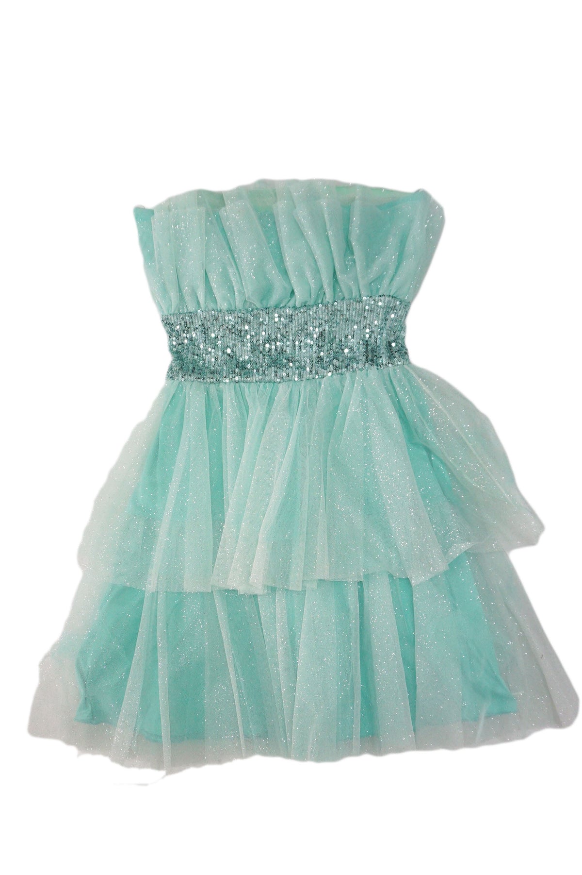 AniyeBy - Vestido verde con palabra de honor y cintura de lentejuela