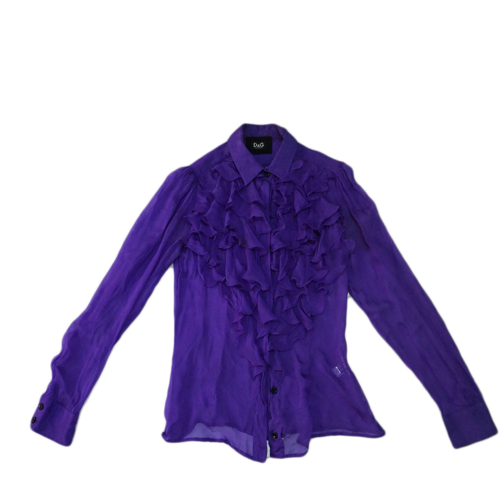 D&G - Blusa morada con volantes de gasa