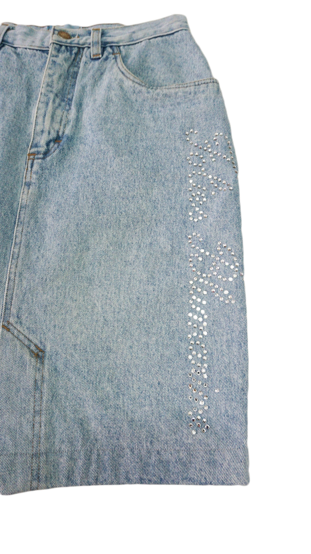 Blumarine - Denim Falda con diamantes de imitación