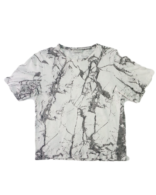 Balenciaga - Camiseta  en blanco y negro dibujo mármol