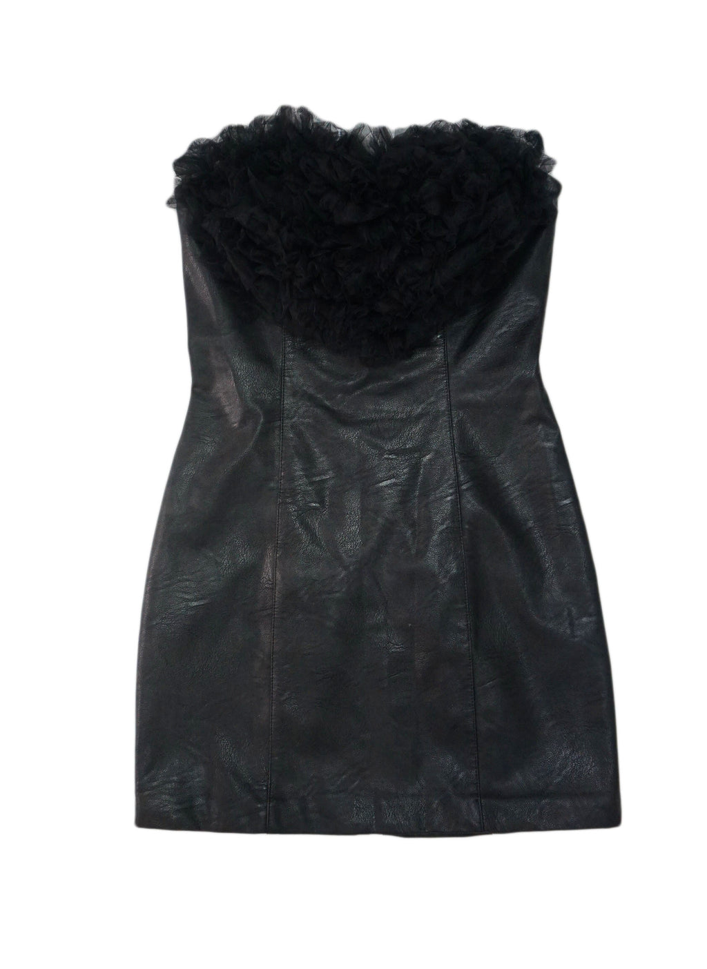 AniyeBy - Vestido negro corazón tul y cuero