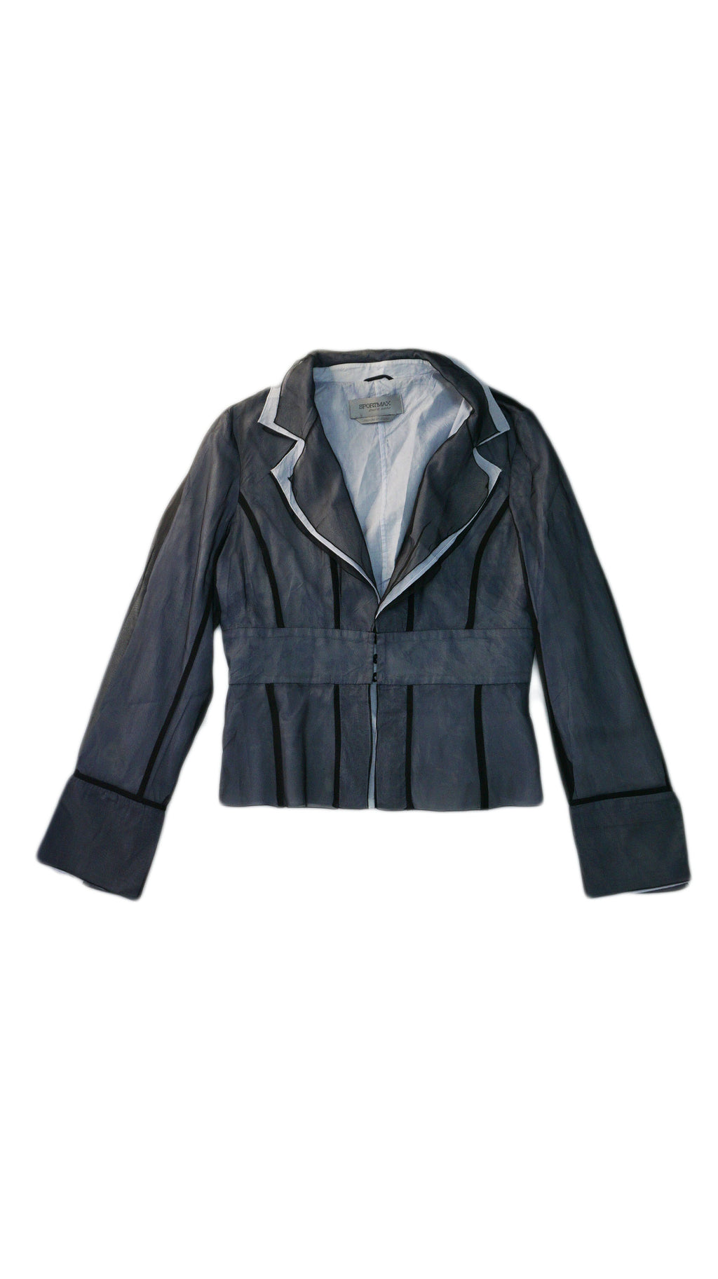 Sportmax - Blazer gasa bicolor blanca y gris