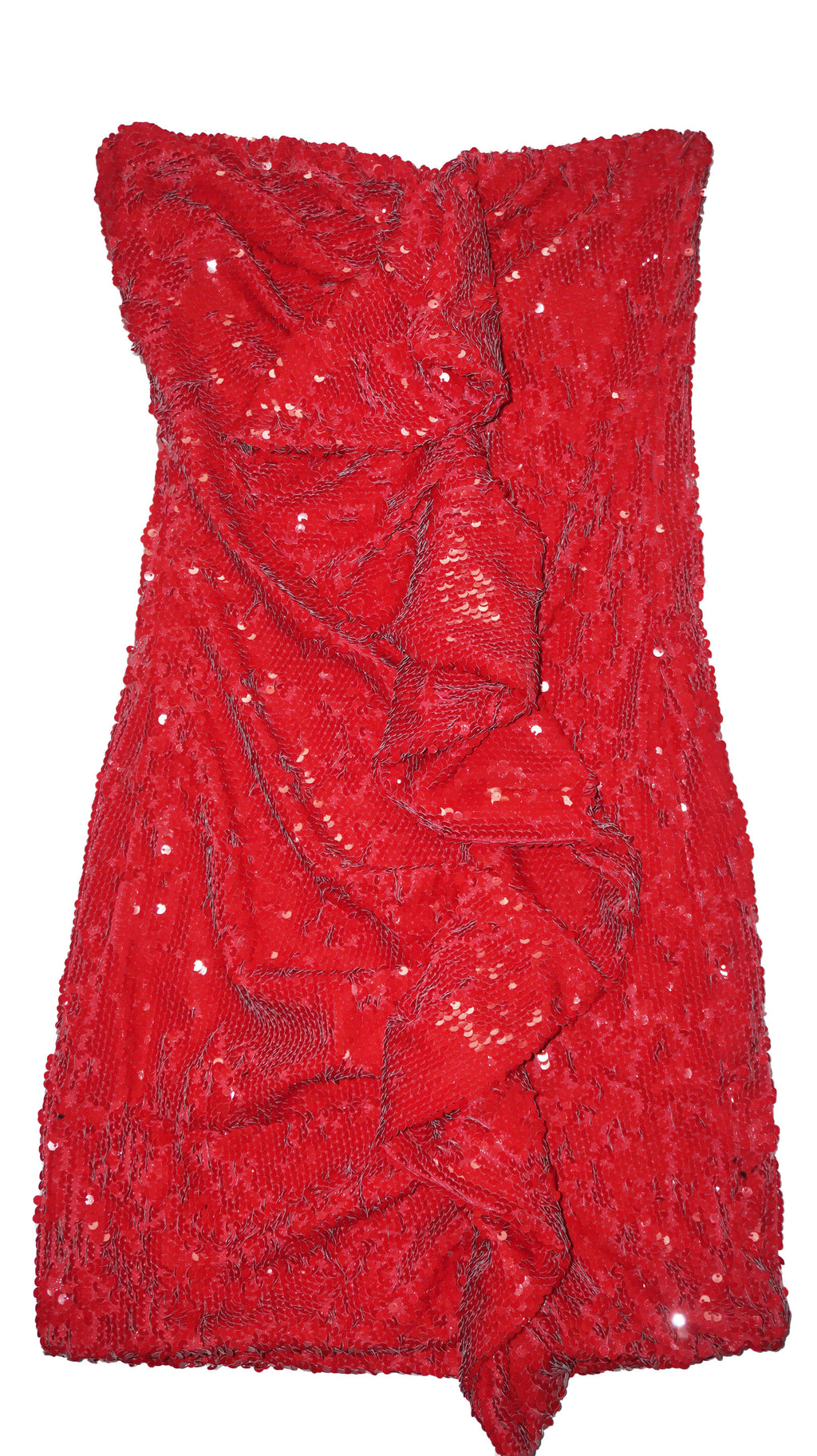 AniyeBy - Vestido lentejuelas rojo palabra de honor