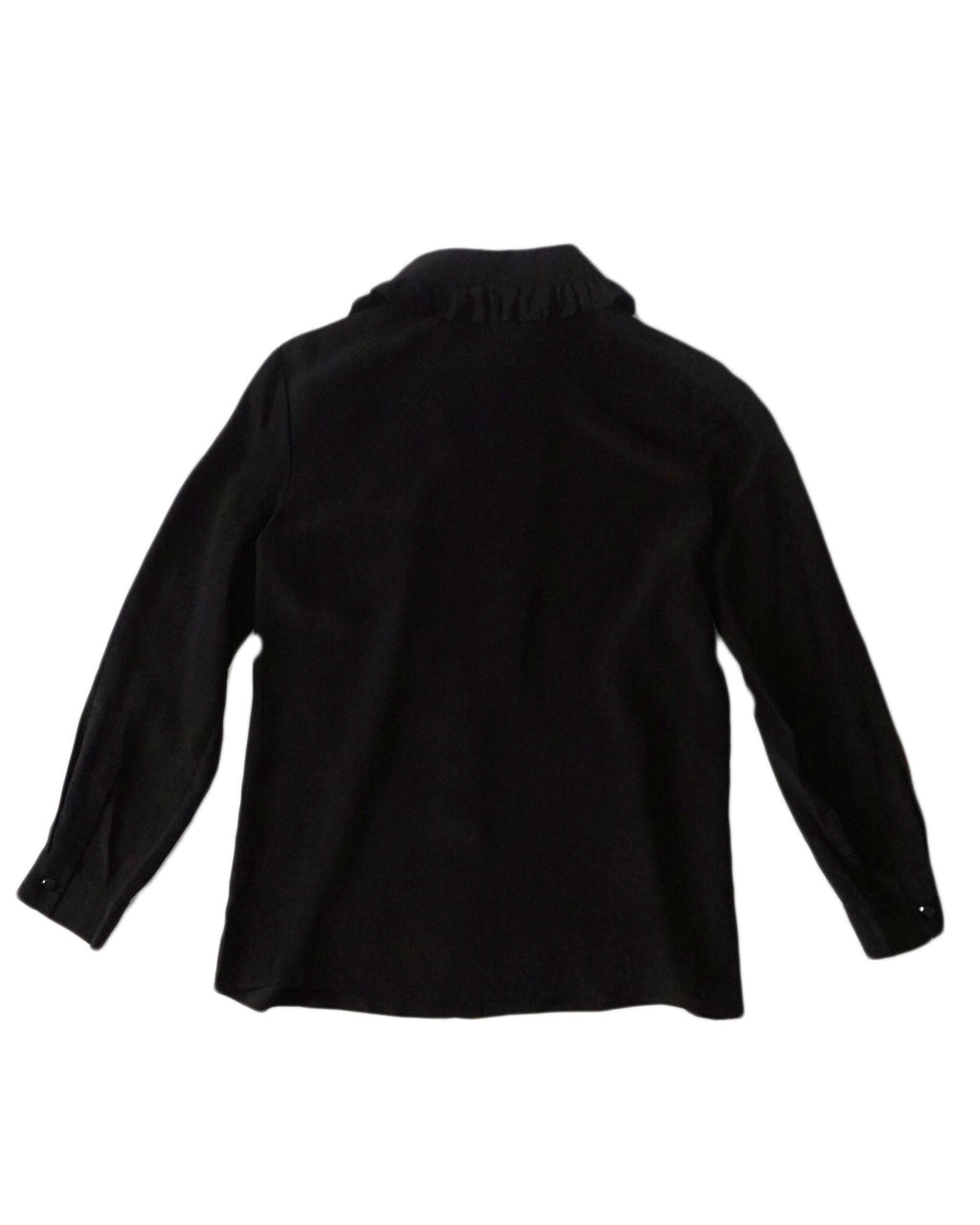 miu miu  - Blusa negra con cuello ondulad