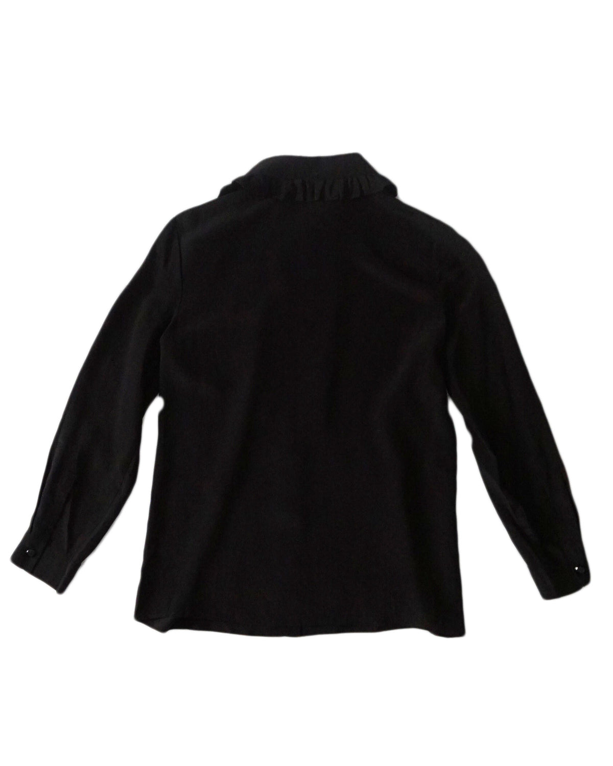 miu miu  - Blusa negra con cuello ondulad