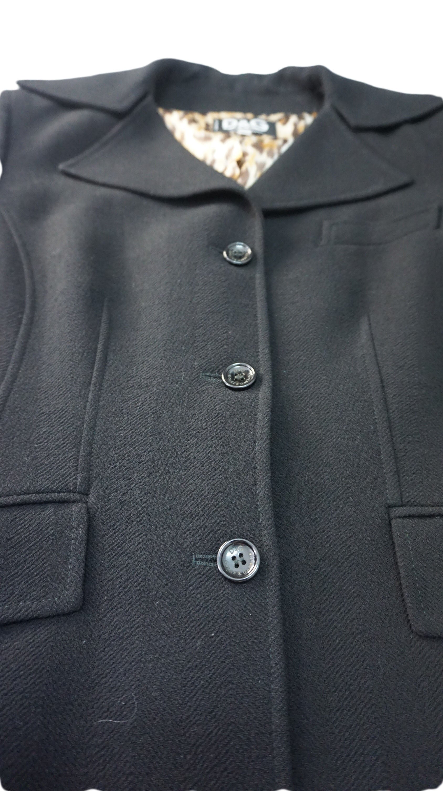 D&G - Traje chaqueta negra leopardo interior