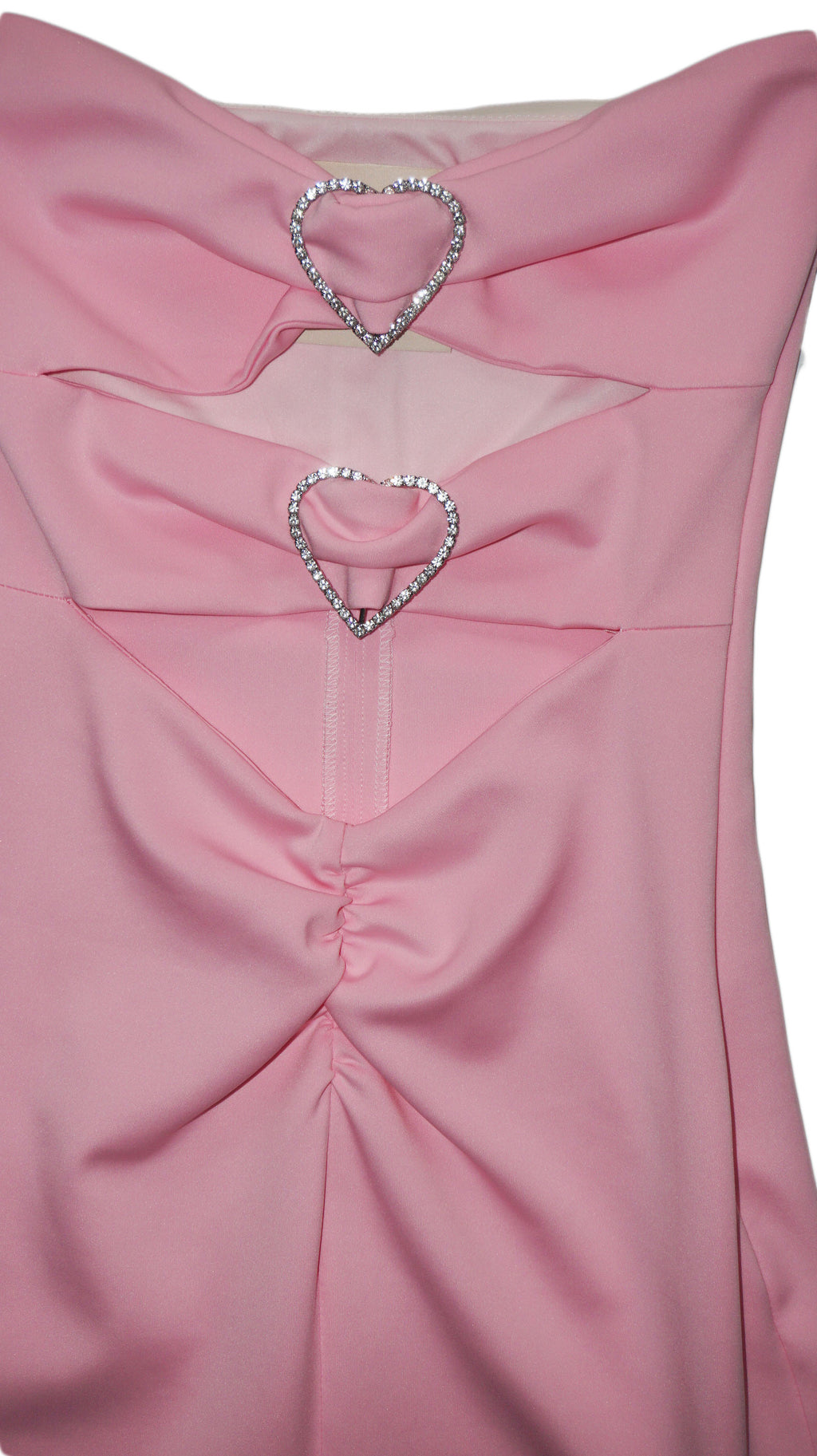 Aniye By - Vestido rosa con abertura y corazones en brillo