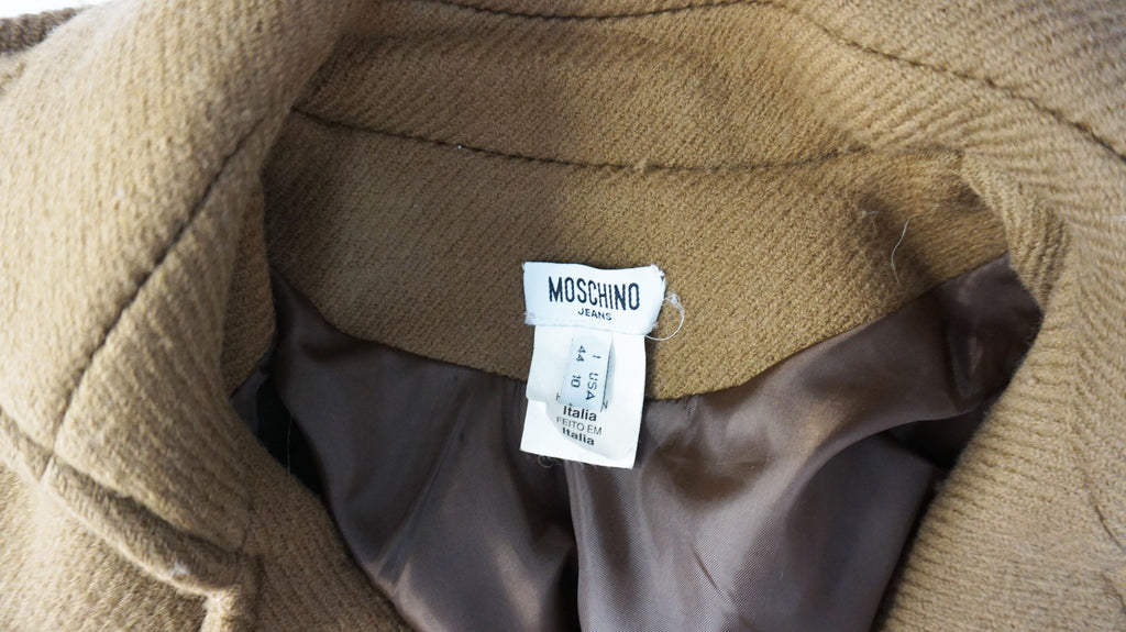 Moschino jeans - Abrigo Marron de paño con cinturon