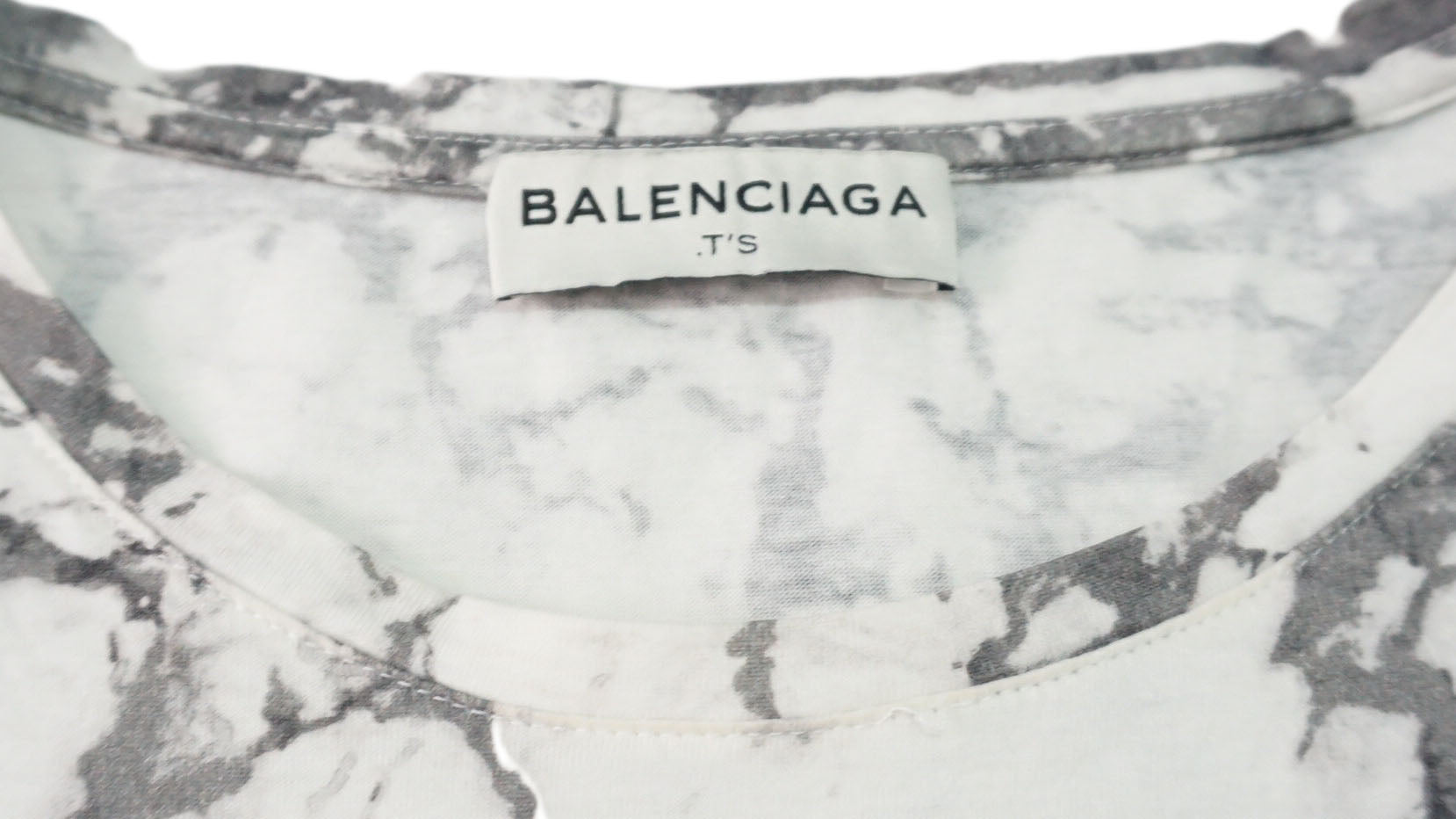 Balenciaga - Camiseta  en blanco y negro dibujo mármol