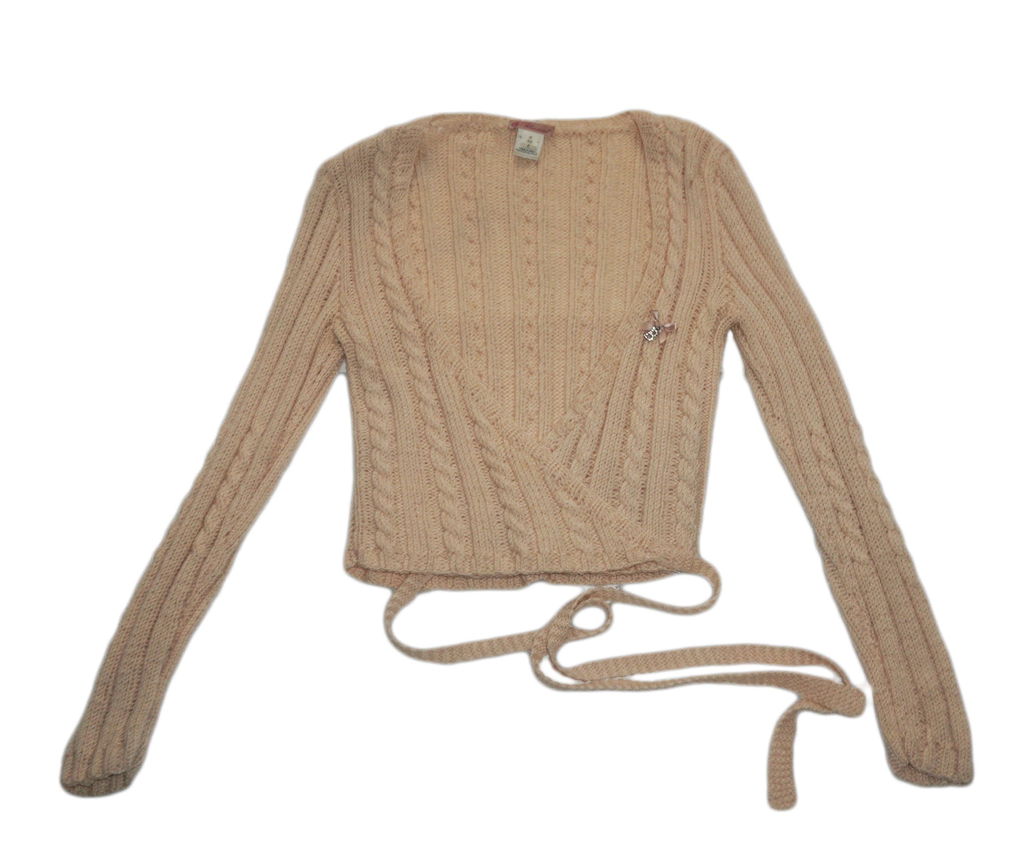 Blumarine - rebeca de lana beige /salmon