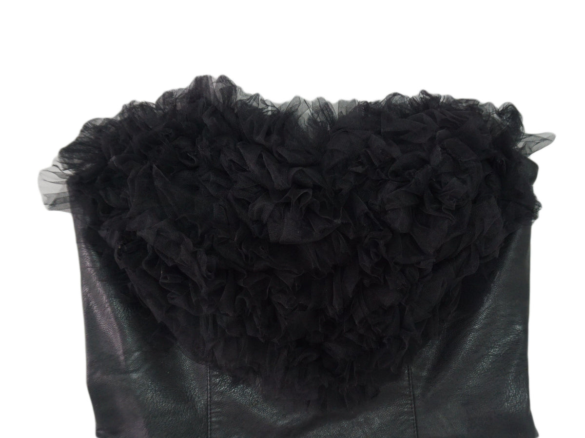 AniyeBy - Vestido negro corazón tul y cuero