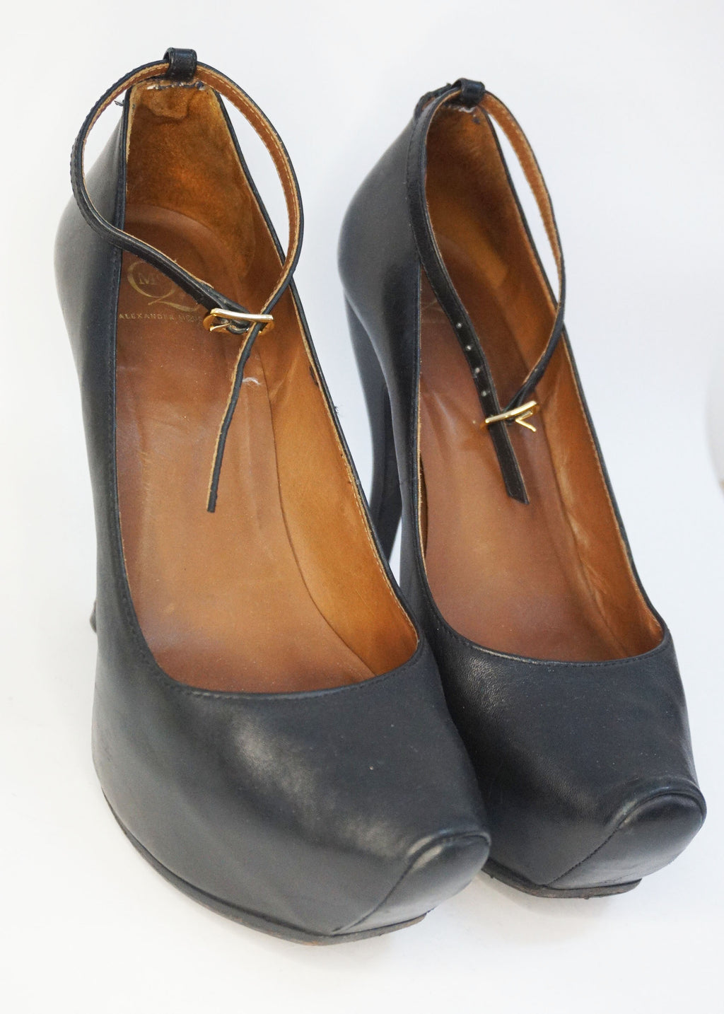 Alexander McQueen - Salones plataforma piel negros