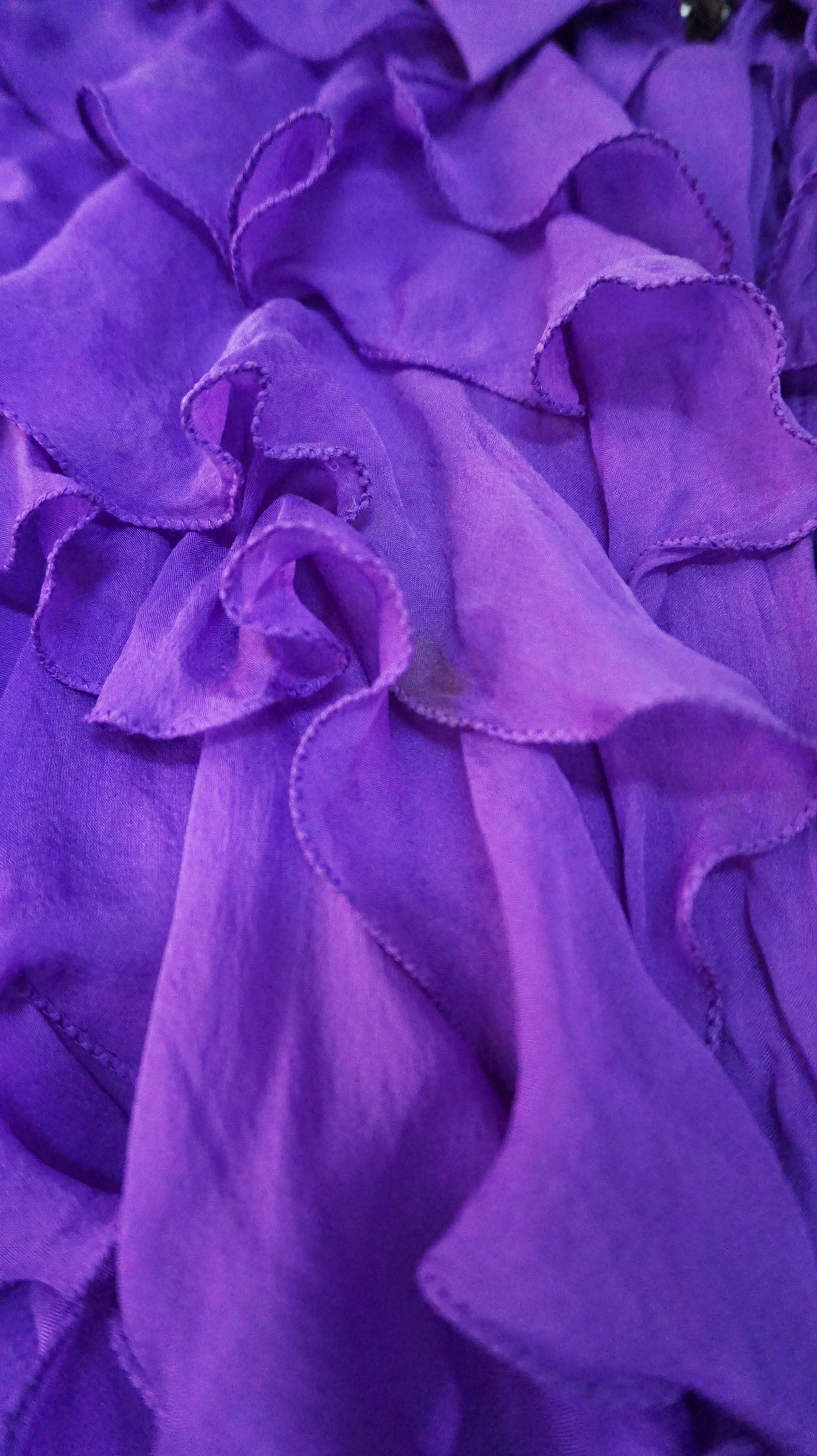 D&G - Blusa morada con volantes de gasa