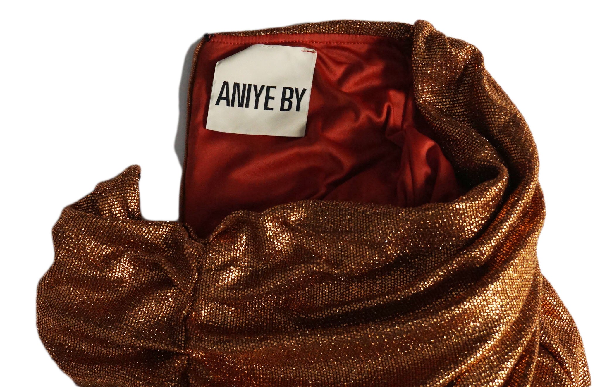 Aniye By - Falda glitter fruncida naranja