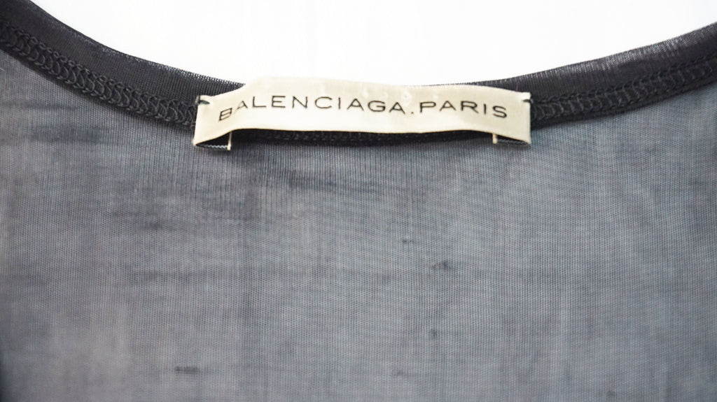 Balenciaga - Vestido tirantes negro, turquesa y rojo