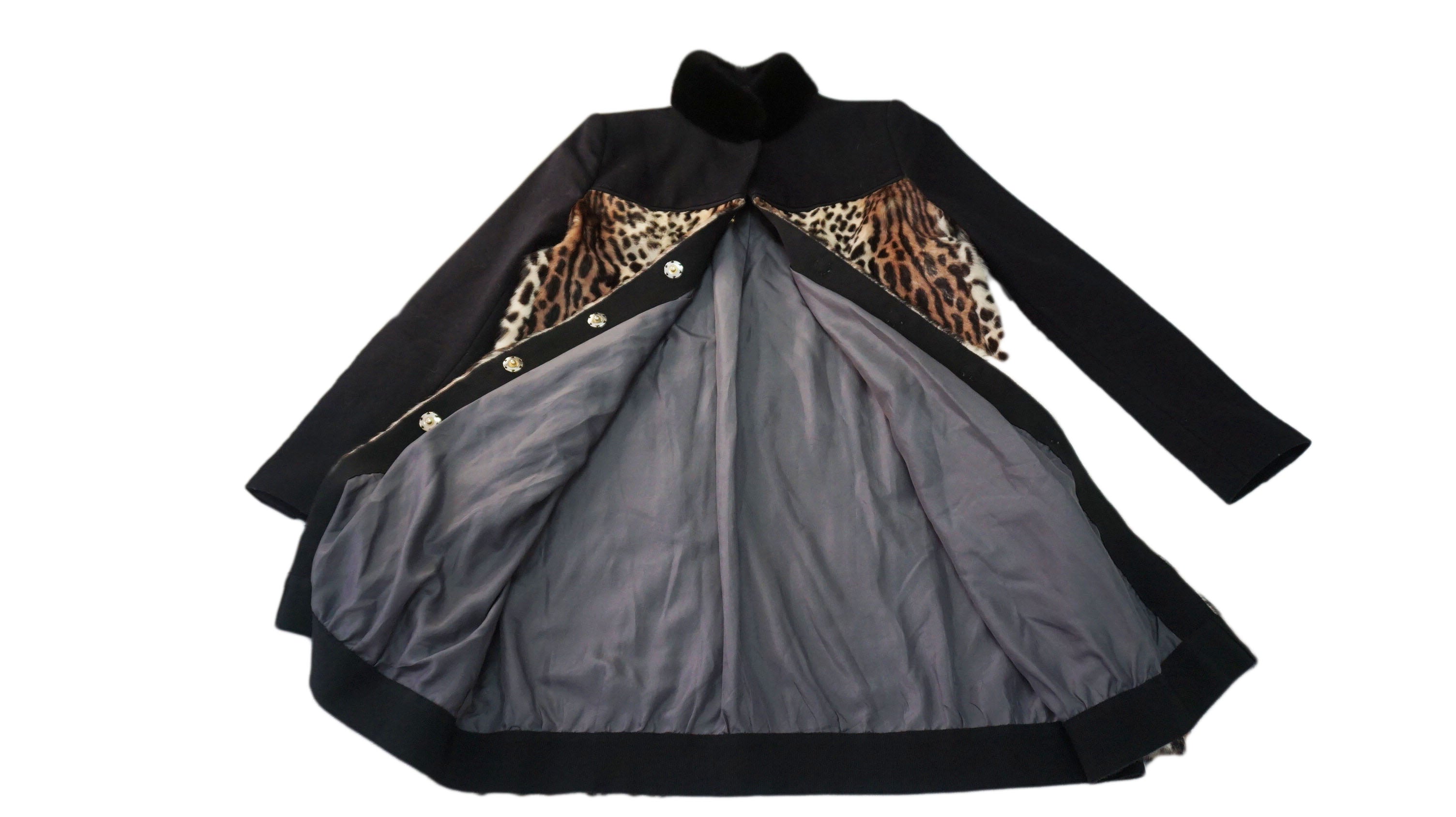 Sport Max - Abrigo Negro Leopardo