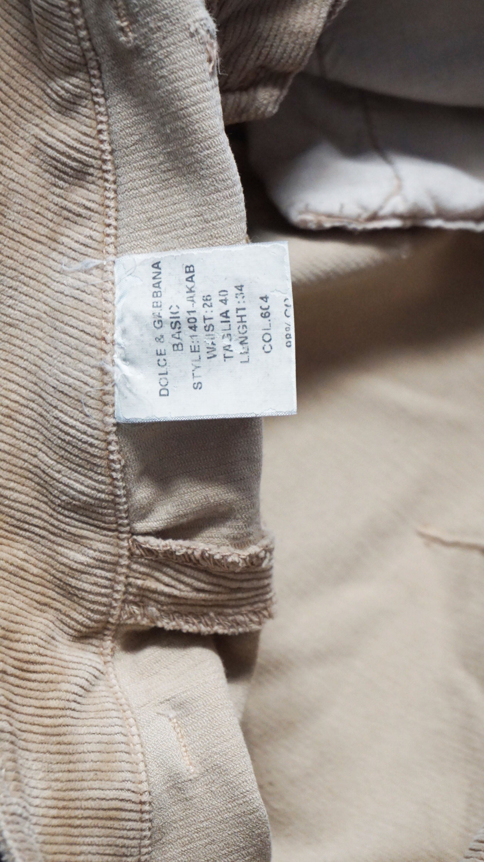 D&G - Pantalon Pana beige
