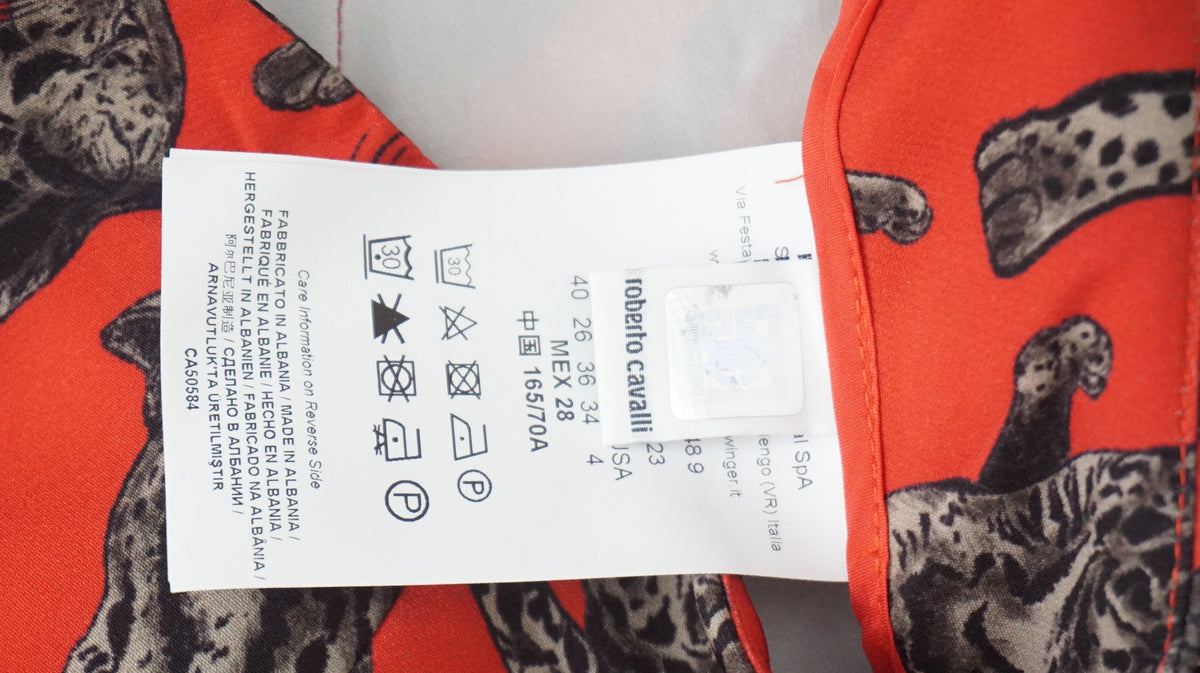 Just Cavalli - Pantalon rojo con leopardo