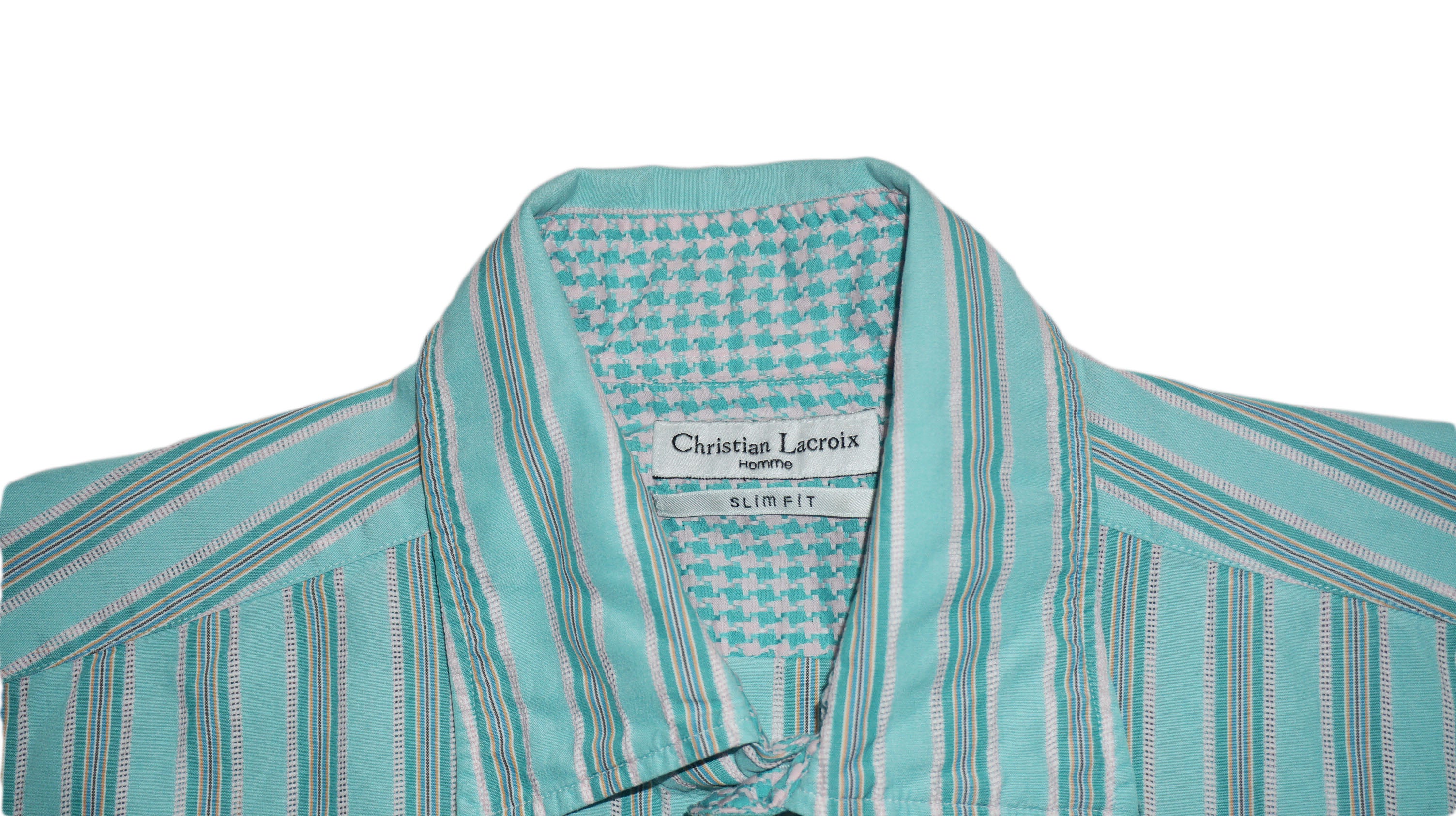 Christian Lacroix - Camisa turquesa rayas blanca