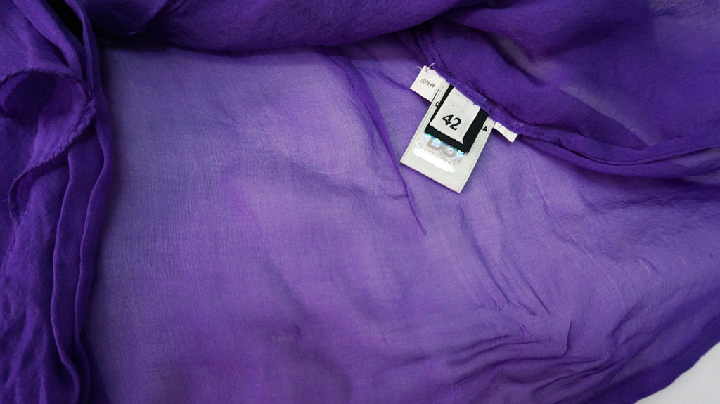 D&G - Blusa morada con volantes de gasa
