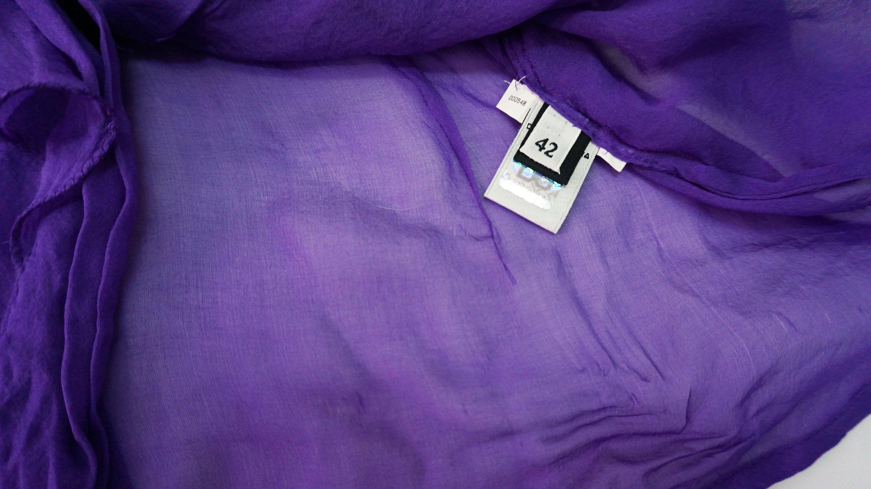 D&G - Blusa morada con volantes de gasa