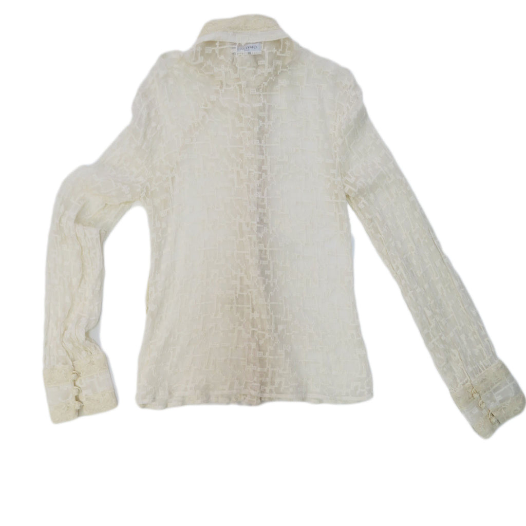 Palomo Spain - Camisa color crema lazo cuello