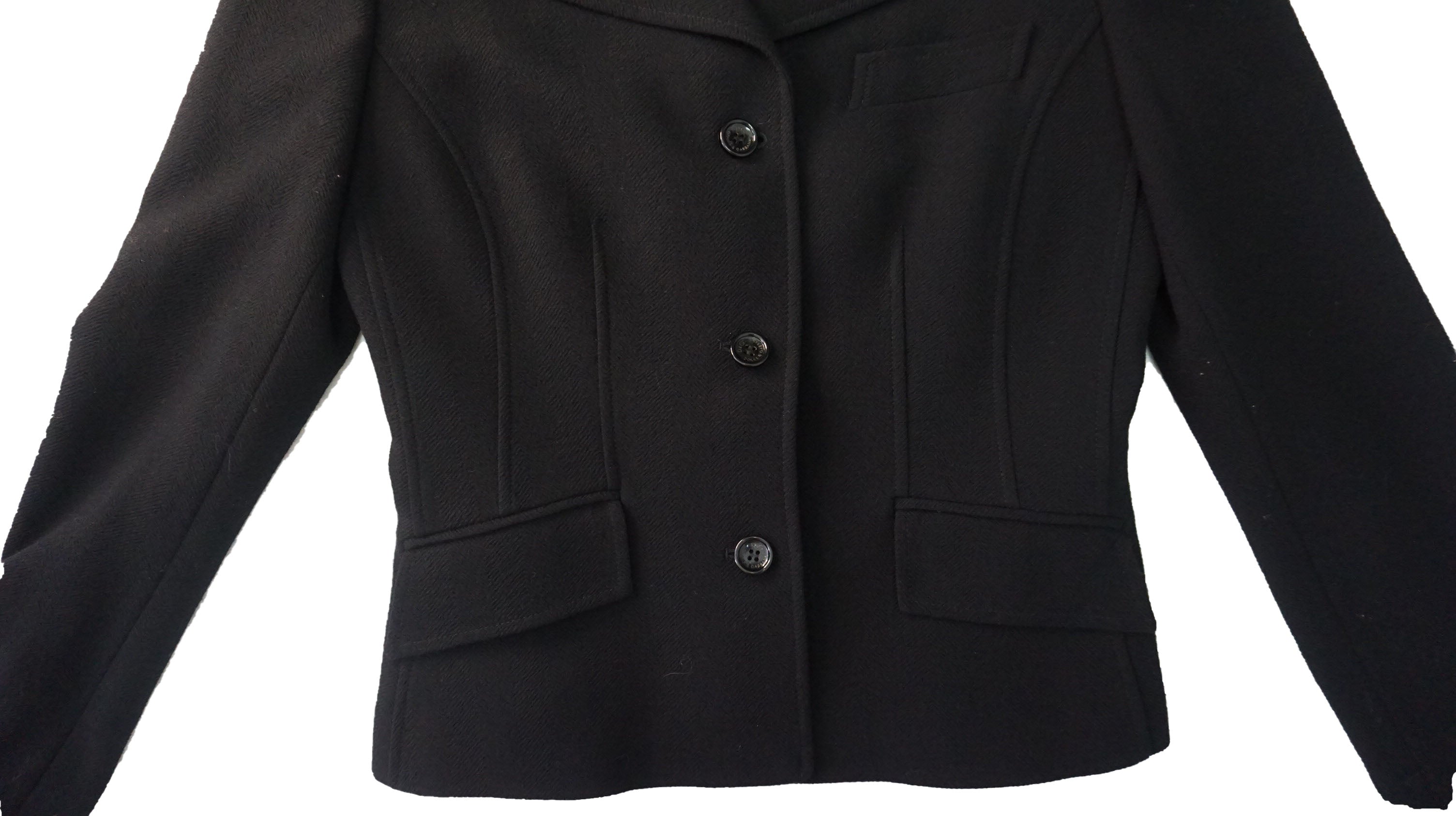D&G - Traje chaqueta negra leopardo interior