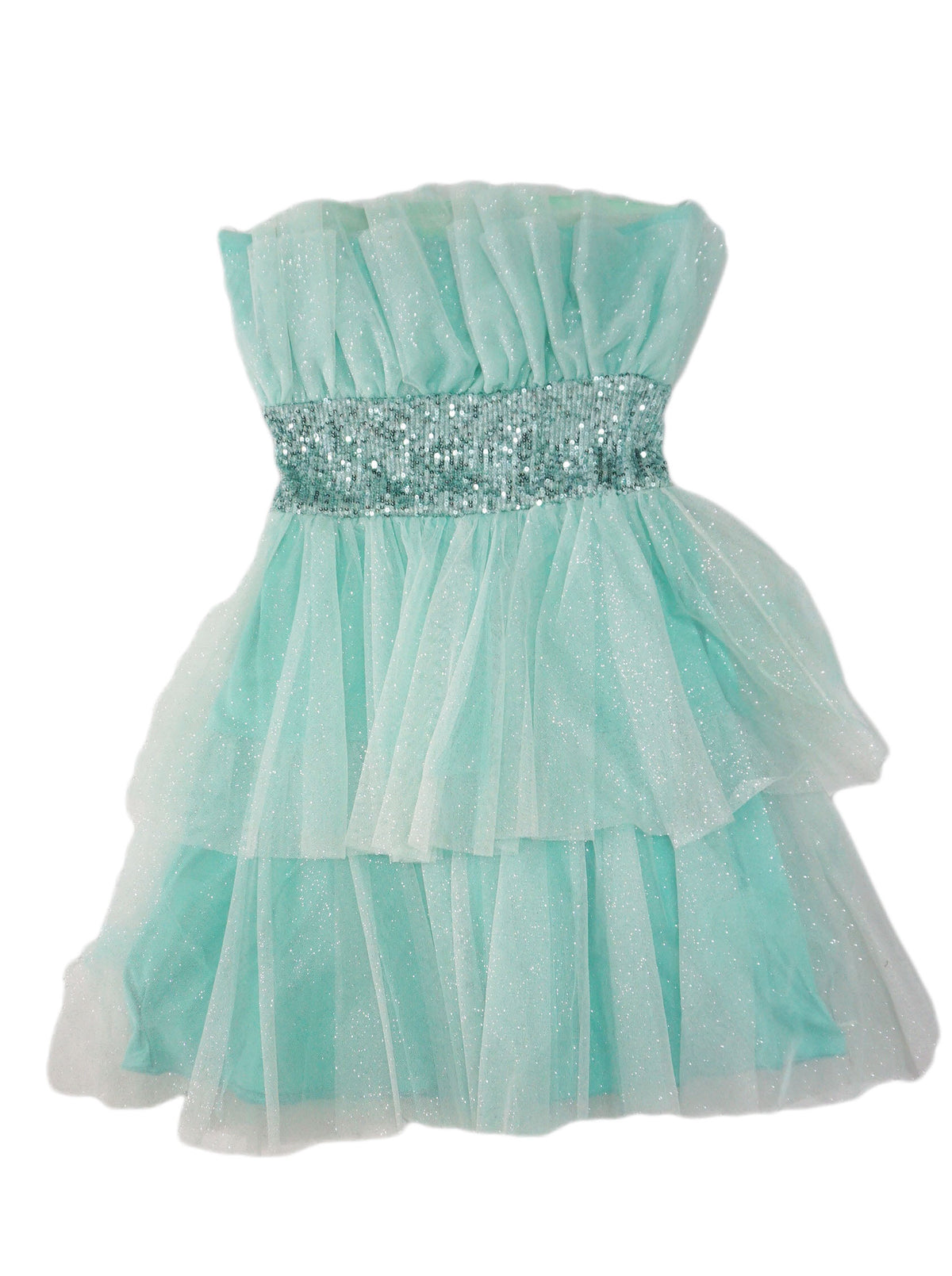 AniyeBy - Vestido verde con palabra de honor y cintura de lentejuela