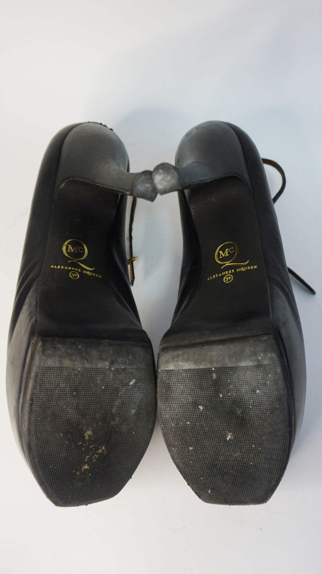 Alexander McQueen - Salones plataforma piel negros