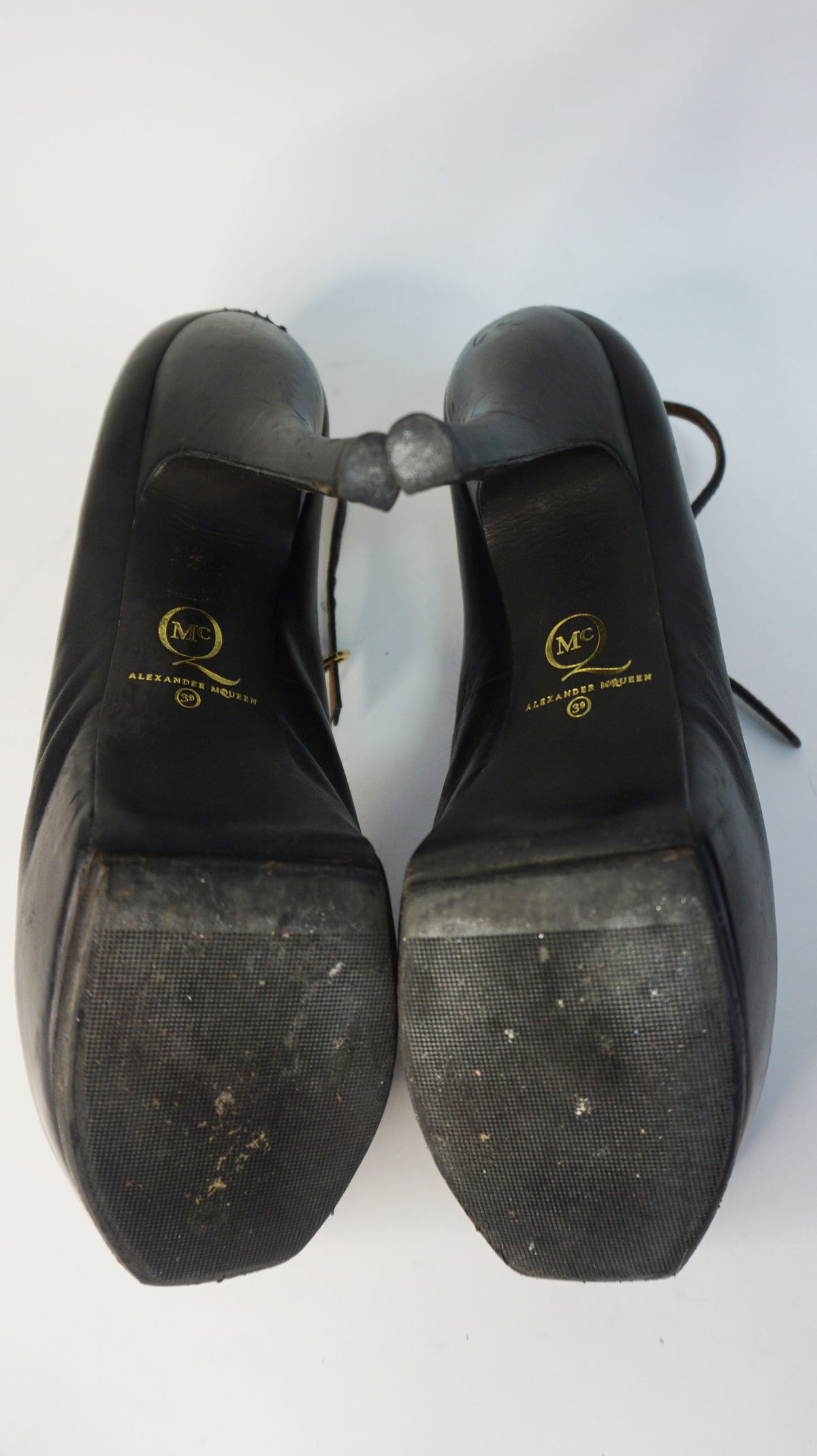 Alexander McQueen - Salones plataforma piel negros