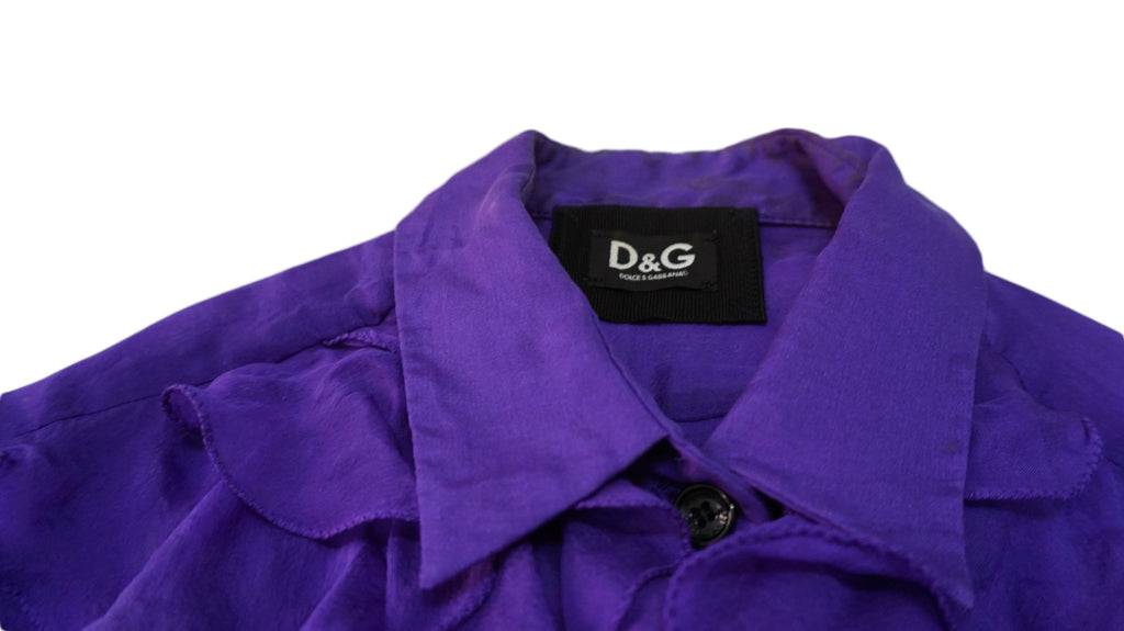 D&G - Blusa morada con volantes de gasa