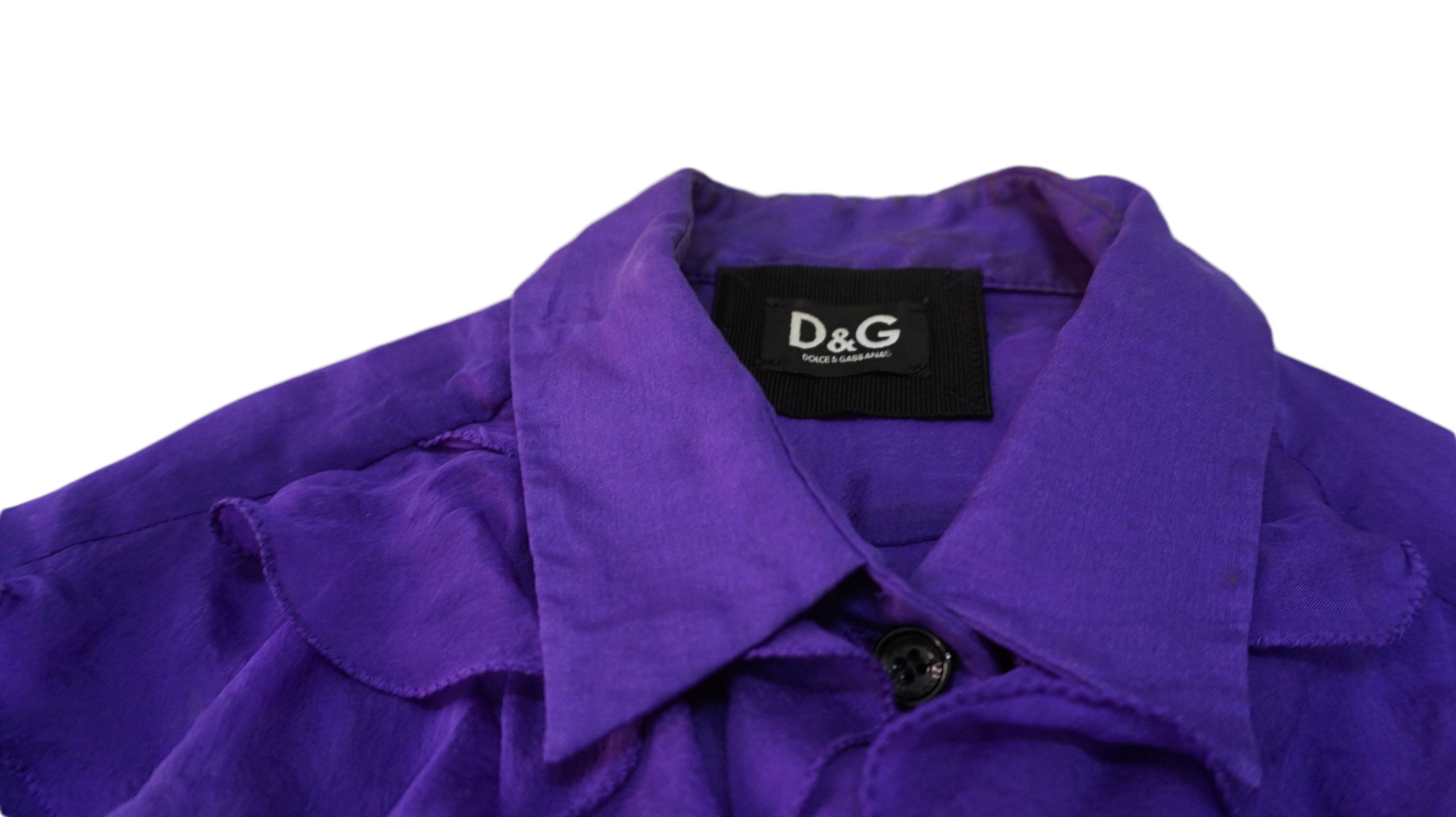 D&G - Blusa morada con volantes de gasa