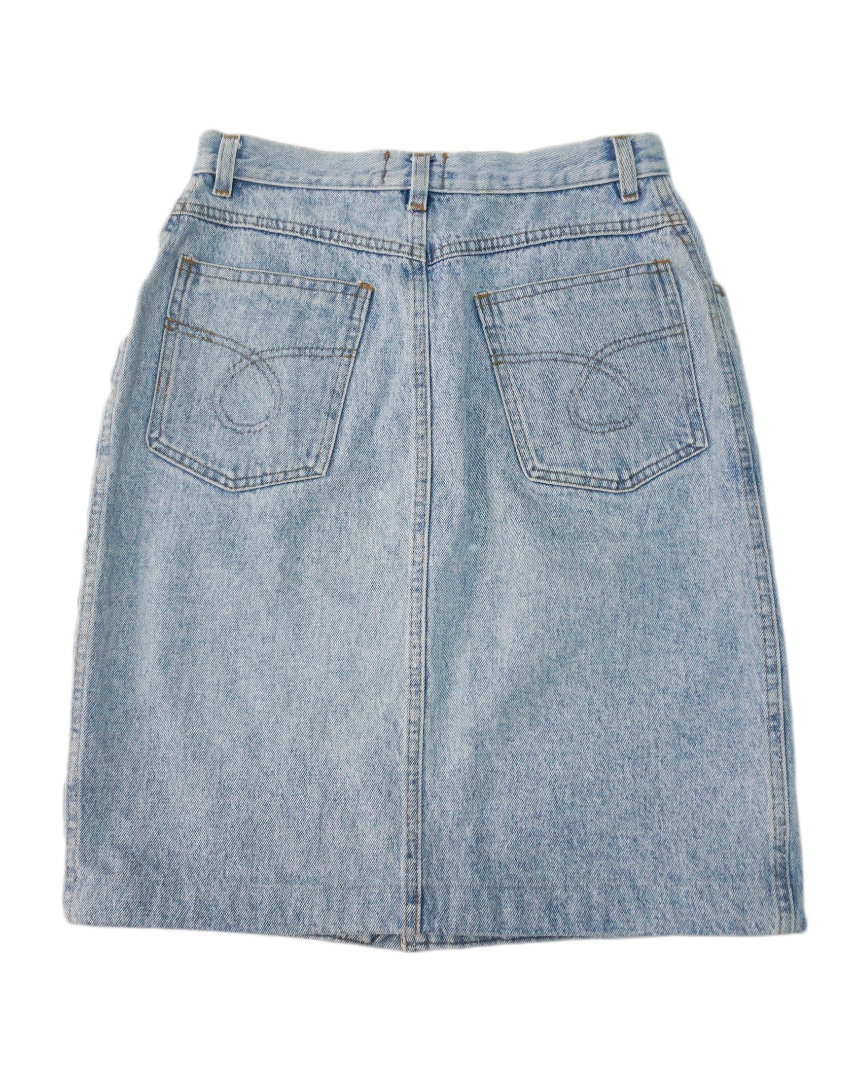 Blumarine - Denim Falda con diamantes de imitación
