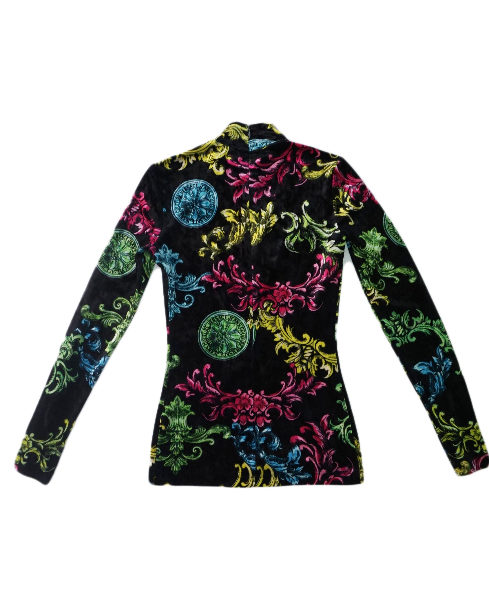 Versace Jeans - Camiseta manga larga terciopelo con colores vivos