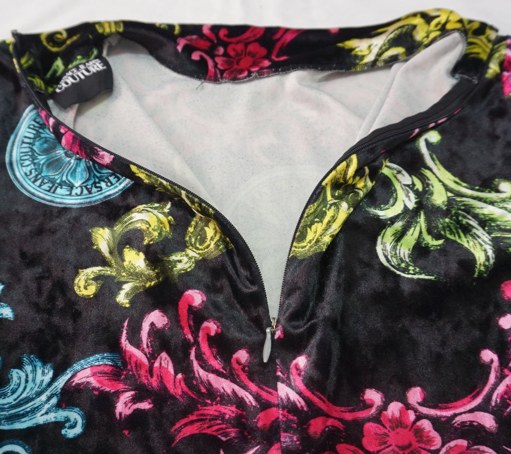 Versace Jeans - Camiseta manga larga terciopelo con colores vivos