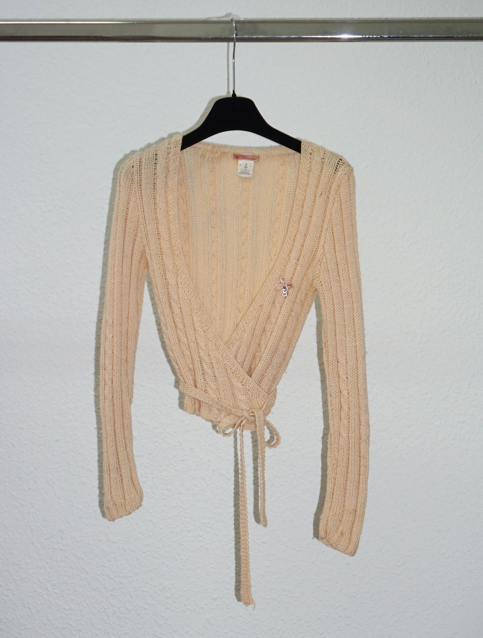 Blumarine - rebeca de lana beige /salmon
