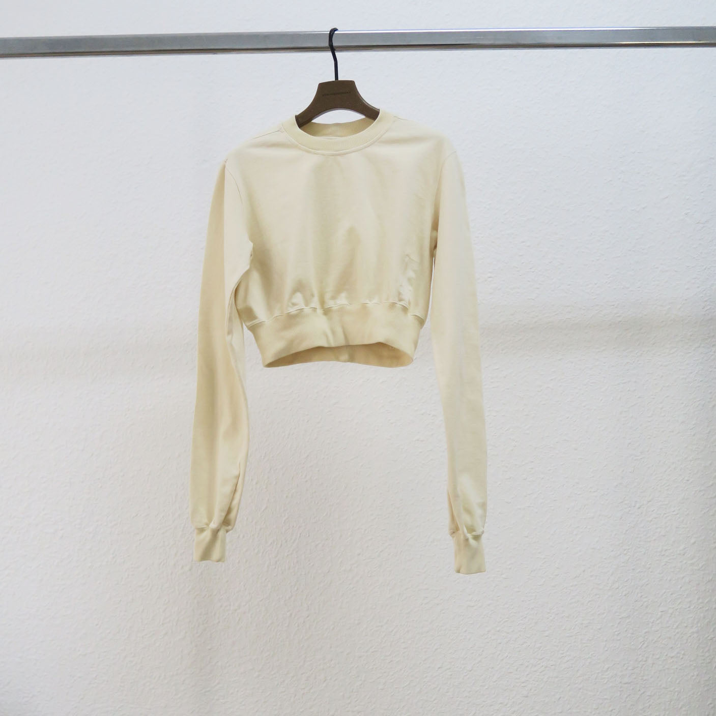 Rick Owens - Jersey amarilla crop top