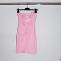 Aniye By - Vestido rosa con abertura y corazones en brillo