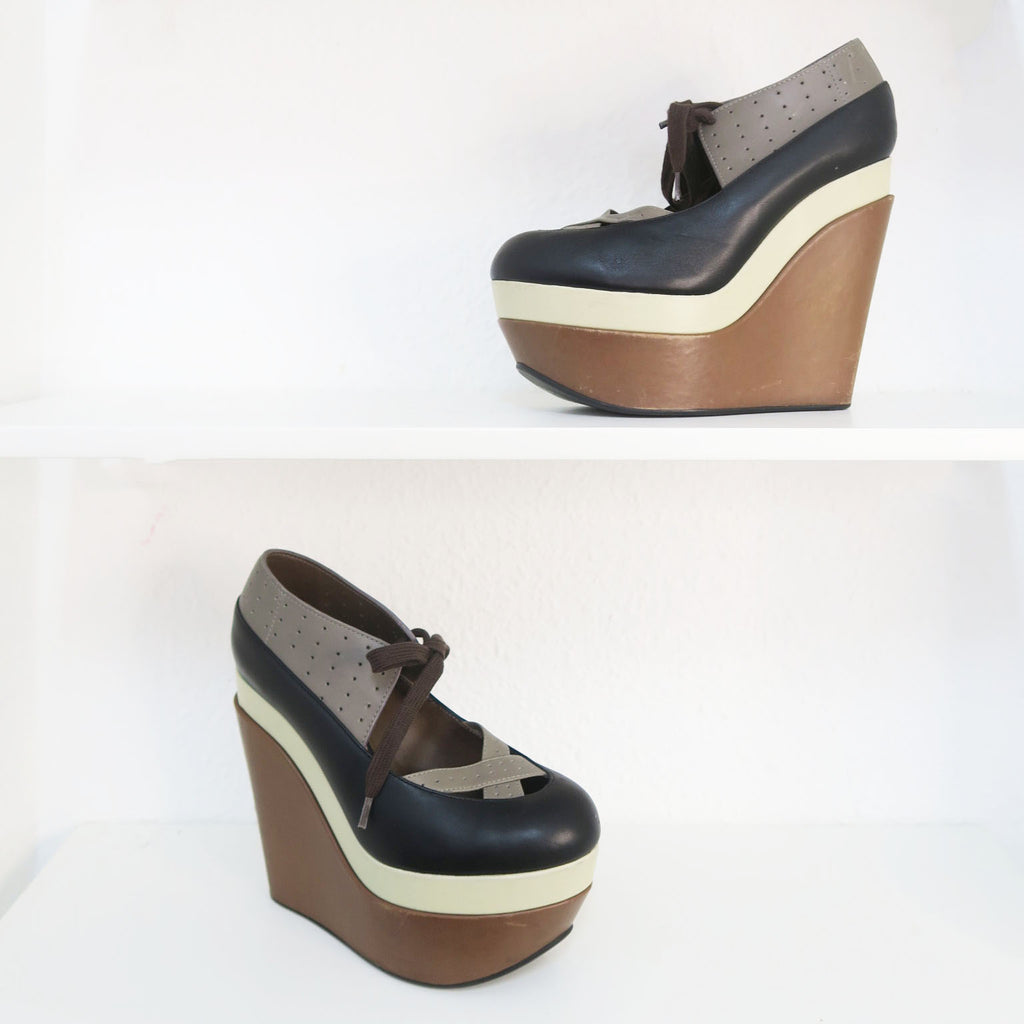 Marni cuñas tricolor