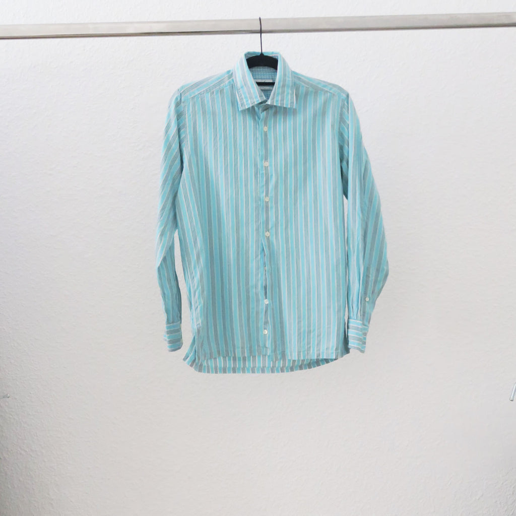 Christian Lacroix - Camisa turquesa rayas blanca