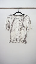 Balenciaga - Camiseta  en blanco y negro dibujo mármol