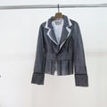 Sportmax - Blazer gasa bicolor blanca y gris