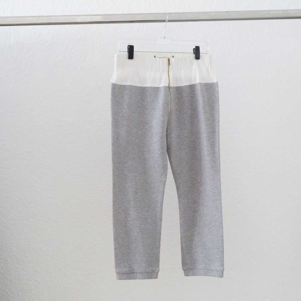 Marni - Pantalon gris y blanco Jogger capri