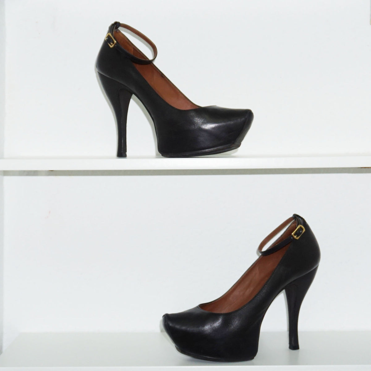 Alexander McQueen - Salones plataforma piel negros