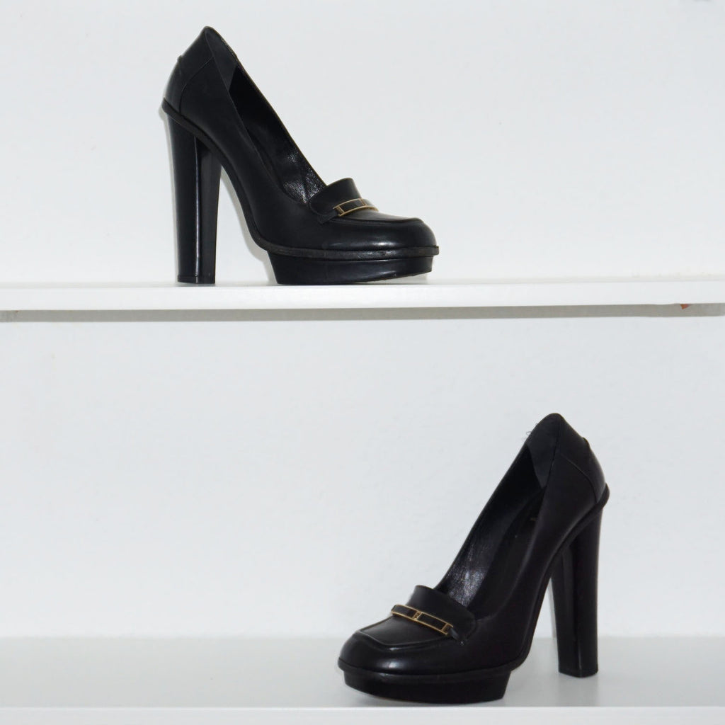 Fendi - Mocasin con tacones negro
