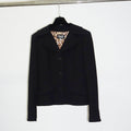 D&G - Traje chaqueta negra leopardo interior